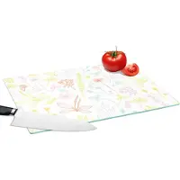 KitchenYeah Glazen Snijplank - 39x28 - Planten - Patronen - Tuin - Contour - Pastel - Snijplanken Glas