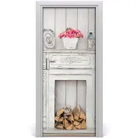 Tulup Deursticker - Haard Deur plakfolie - 85 cm x 205 cm - Grijs Deursticker - Moderne Deur Sticker - Deursticker voor de Keuken - Deurposter