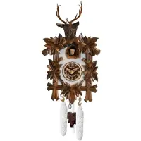 Engstler - 522/5/28_QM - Koekoeksklok - Kwarts - Notenhout - met muziek - 30 cm