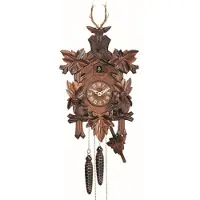 Engstler - 533_QM - Koekoeksklok - Kwarts - Notenhout - met muziek - 38 cm