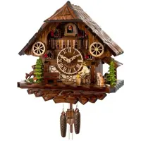 Engstler - 4441_QM - Koekoeksklok - Kwarts - Notenhout - met muziek - 31 cm