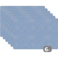 KitchenYeah Placemats - Blauw - Leer - Dieren - Onderlegger Tafel - Tafelonderzetter - 45x30 cm - 6 stuks - Onderzetter