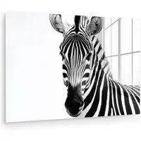 MuchoWow Glasschilderij 180x120 cm - Schilderij acrylglas - Zebra - Close-up - Zwart - Strepen - Foto op glas - Muurdecoratie woonkamer - Wanddecoratie slaapkamer - Schilderijen