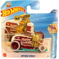 Hot Wheels HAPPY BIRTH DAY BURNER RED GOLD 143/250 HW CELEBRATION RACERS 5/10 SHORT CARD 1:64