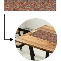MuchoWow Tafelloper 150x30 cm - Tafelmat vinyl Design - Jaren 70 - Fantasy - Kleur - Tafeldecoratie - Tafelversiering - Keuken decoratie - Tafel versiering