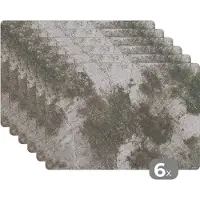 KitchenYeah Placemats - Industrieel - Beton print - Cement - Onderlegger - Placemat - Tafeldecoratie - 6 stuks - 45x30 cm