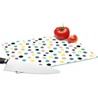 KitchenYeah Glazen Snijplank - 28x20 - Stippen - Patronen - Geel - Snijplanken Glas