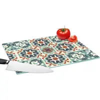 KitchenYeah Glazen Snijplank - 39x28 - Bloem - Ornament - Patroon - Snijplanken Glas