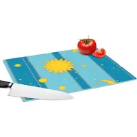 KitchenYeah Glazen Snijplank - 39x28 - Zon - Maan - Design - Snijplanken Glas