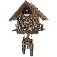 Engstler - 4053_Q - Koekoeksklok - Kwarts - Notenhout - 22 cm
