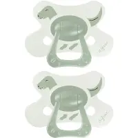 Difrax Fopspeen Natural - 18+ Maanden - Dino - Groen - 2 Stuks