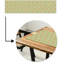 MuchoWow Tafelloper 200x50 cm - Tafelmat vinyl Vintage - Bohemian - Patronen - Mandala - Tafeldecoratie - Tafelversiering - Keuken decoratie - Tafel versiering