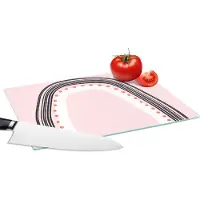 KitchenYeah Glazen Snijplank - 28x20 - Regenboog - Minimalisme - Roze - Snijplanken Glas