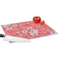 KitchenYeah Glazen Snijplank - 39x28 - Patronen - Bloemen - Japan - Snijplanken Glas
