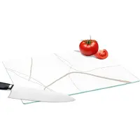 KitchenYeah Glazen Snijplank - 39x28 - Abstract - Minimalisme - Line art - Snijplanken Glas