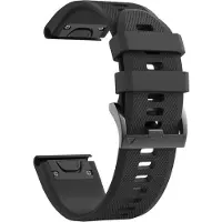 Phonillico Band voor Garmin Tactix Delta Solar / Garmin Tactix Delta Solar Ballistics / Garmin Tactix Delta Sapphire - Zwart siliconen 26 mm QuickFit