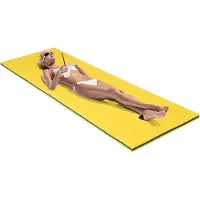 Costway Zwemmat 210 x 66 cm, drijvende watermat tot 60 kg belastbaar, drijvende mat van scheurbestendig XPE-schuim, waterligstoel, waterhangmat voor kinderen en volwassenen (geel)