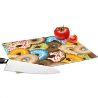 KitchenYeah Glazen Snijplank - 28x20 - Donuts - Patronen - Sterren - Snijplanken Glas