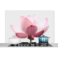 KitchenYeah Spatscherm keuken 120x80 cm - Kookplaat achterwand Bloemen - Roze - Natuur - Botanisch - Muurbeschermer - Spatwand fornuis - Hoogwaardig aluminium