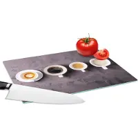 KitchenYeah Glazen Snijplank - 28x20 - Koffie - Keuken - Industrieel - Snijplanken Glas
