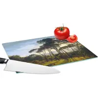 KitchenYeah Glazen Snijplank - 28x20 - Italiaans landschap met parasoldennen - Kunst - Oude meesters - Snijplanken Glas