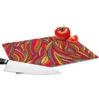 KitchenYeah Glazen Snijplank - 28x20 - Bladeren - Natuur - Patronen - Snijplanken Glas