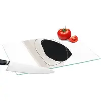 KitchenYeah Glazen Snijplank - 39x28 - Zwart - Verf - Pastel - Snijplanken Glas