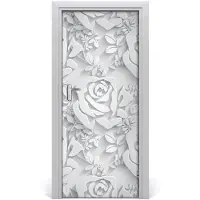 Tulup Deursticker - Rozen Deurposter - 85 cm x 205 cm - Blauw Deursticker - Moderne Deur Sticker - Deursticker voor de Woonkamer - Deur plakfolie
