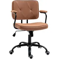 Merax Retro Bureaustoel Bruin Verstelbaar Met Wieltjes Wipfunctie Ergonomische Stoel Voor Thuiswerk En Kantoor