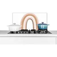 KitchenYeah Spatscherm keuken 60x30 cm - Kookplaat achterwand Abstract - Kunst - Regenboog - Patroon - Muurbeschermer - Spatwand fornuis - Hoogwaardig aluminium