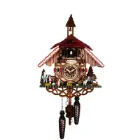 Engstler - 3443_Q - Koekoeksklok - Kwarts - Notenhout - 31 cm