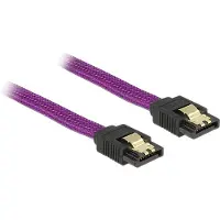 DeLOCK Premium SATA datakabel - nylon - SATA600 - 6 Gbit/s / paars - 1 meter
