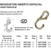Kong Italy Special Carabine Hook Zilver 12 mm