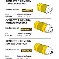 Marinco Deck Connector 16a 220v Geel