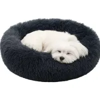Flamingo Hondenmand – Donut Hondenmand – Kattenmand Pacha Rond Grijs Ø55 cm – Extra Zacht & Luxe voor Hond of Kat