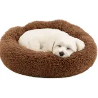 Flamingo Hondenmand – Donut Hondenmand – Kattenmand Mokka – 55 cm – Extra zacht & luxe voor hond of kat – Mand Pacha