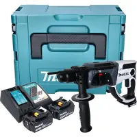 Makita DHR 202 RFJW accuklopboormachine 18 V 20 mm 2.0 J wit + 2x accu 3.0 Ah + lader + Makpac
