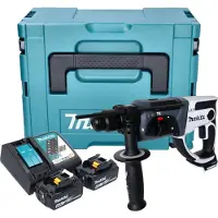 Makita DHR 202 RGJW Accuklopboormachine 18 V 20 mm 2.0 J wit + 2x accu 6.0 Ah + lader + Makpac