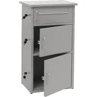 MCW Pakketkast -O51, pakketbox, pakketvak, pakketstation, brievenbus met 3 vakken, staal 89x49x38 cm ~ lichtgrijs