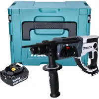 Makita DHR 202 T1JW accuklopboormachine 18 V 20 mm 2.0 J wit + 1x accu 5.0 Ah + Makpac - zonder oplader