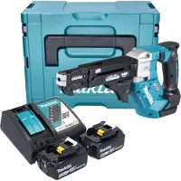 Makita DFR 552 RGJ accu-magazijnschroevendraaier 18 V 25 - 55 mm borstelloos + 2x accu 6.0 Ah + lader + Makpac