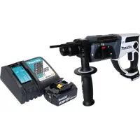 Makita DHR 202 RT1W Accuklopboormachine 18 V 20 mm 2.0 J wit + 1x Oplaadbare accu 5.0 Ah + lader