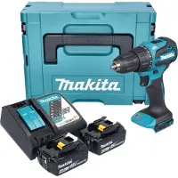Makita DHP 490 RGJ accu klopboormachine 18 V 65 Nm borstelloos + 2x accu 6.0 Ah + lader + Makpac