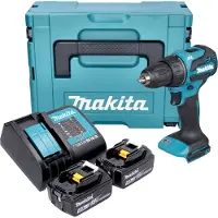 Makita DDF 490 STJ accuboormachine 18 V 65 Nm 1/2" borstelloos + 2x accu 5.0 Ah + lader + Makpac