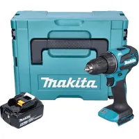 Makita DDF 490 T1J accuboormachine 18 V 65 Nm 1/2" borstelloos + 1x oplaadbare accu 5.0 Ah + Makpac - zonder lader