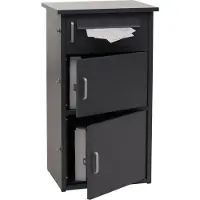 Mendler Pakketkast -O51, pakketbox, pakketvak, pakketstation, brievenbus met 3 vakken, staal 89x49x38 cm ~ donkergrijs