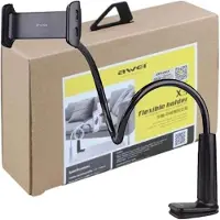 Awei X3 bureauhouder 4"-10.5" zwart/zwart lange arm