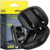 Awei Bluetooth 5.3 T66 TWS-oordopjes + Oplaadstation, zwart/zwart