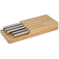Joseph Joseph - Elevate Steel Messen met Houder voor Lade Bamboe 5-Delig - Roestvast Staal - Bruin -