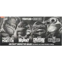 NECA Teenage Mutant Ninja Turtles Universal Monsters X Actionfiguren 4-pack Schildpadden Zwart & Wit Actionfiguur 18 Cm